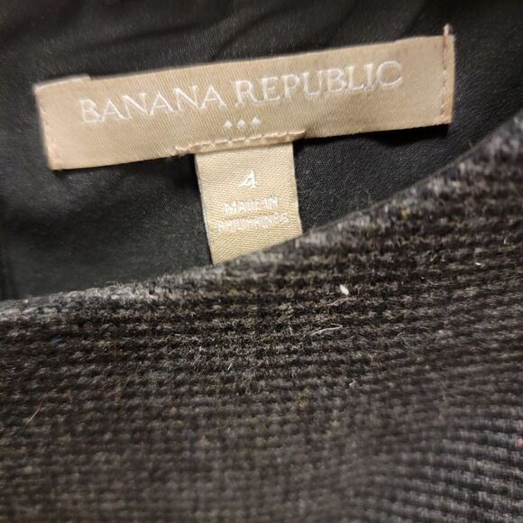 Banana Republic grey black stripe wool blend sheath dress size 4 - Picture 3 of 5